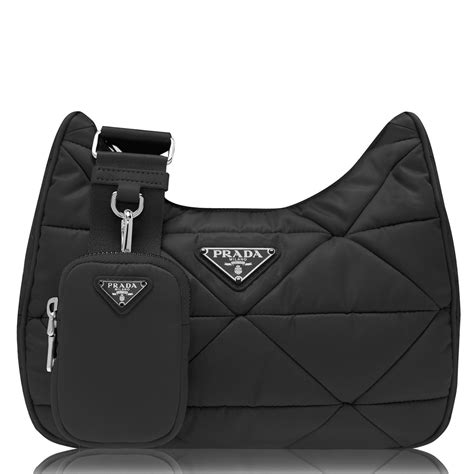 prada quilted logo shoulder bag|Prada padded nylon shoulder bag.